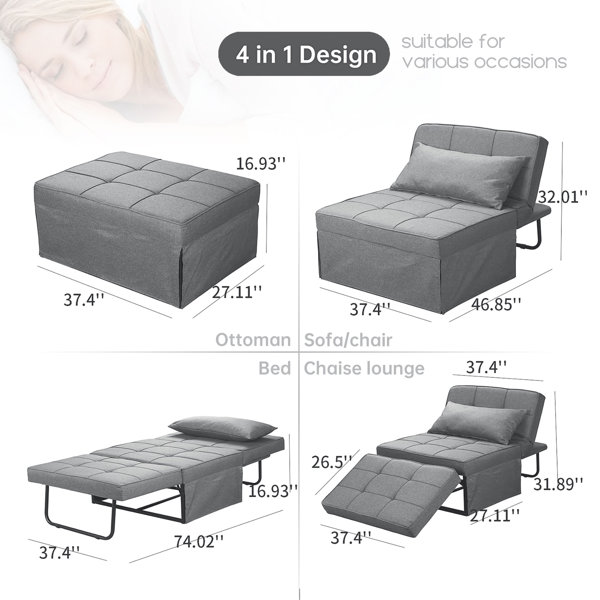 Wade Logan® Houle 37.4'' Armless Sofa Bed & Reviews Wayfair